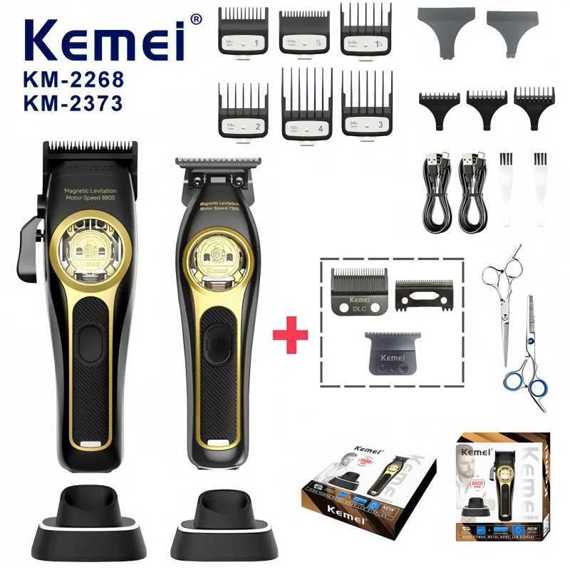 Kemei KM-2268 KM-2373 Professional Barber Electric Hair Clipper UV Coated Body USB Charging Salon Styling Kemei Trimmer. XJ250624