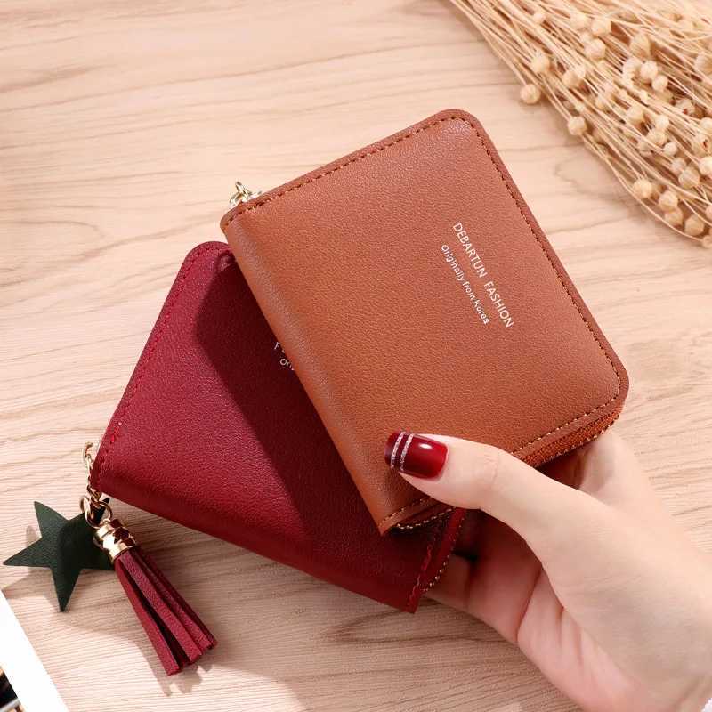 Women Small Wallet Ladies Mini Tassel Wallet Cute Girl Short Zipper Lovely Pu Leather Coin Purse Female Hand Wallet Purse XJ250624