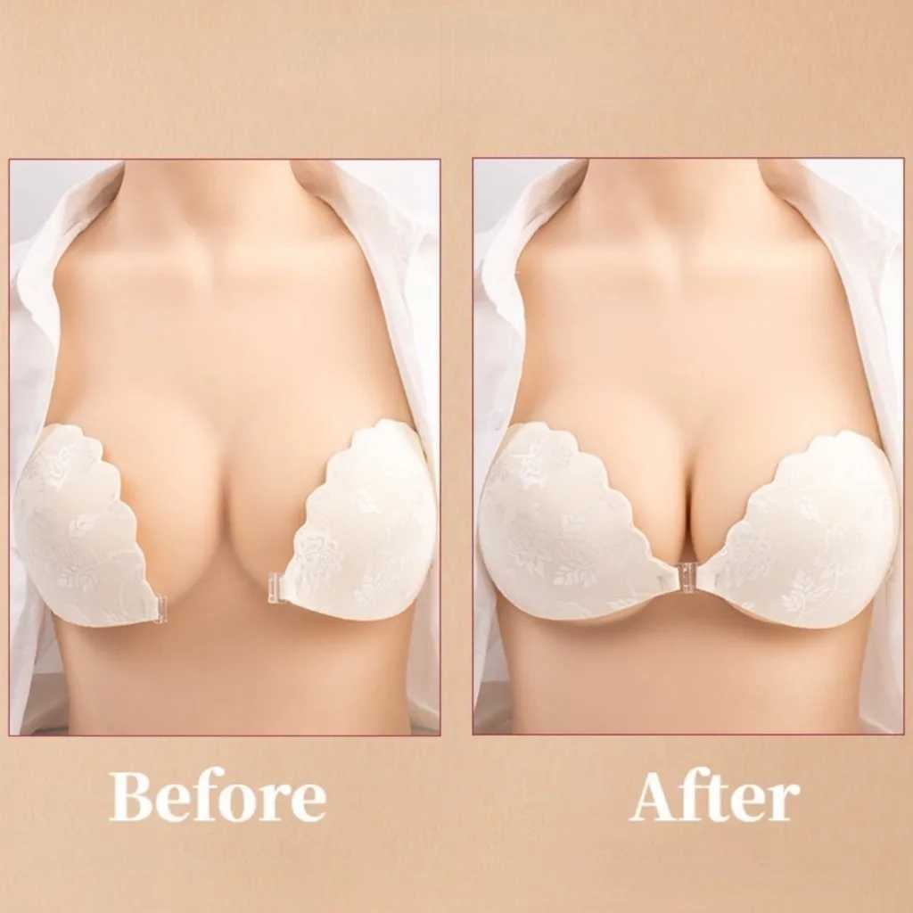 Women Nipple Tape Embroidered Jacquard Chest Patch Reusable Nipple Cover Push Up Sticke-on Bra W250624