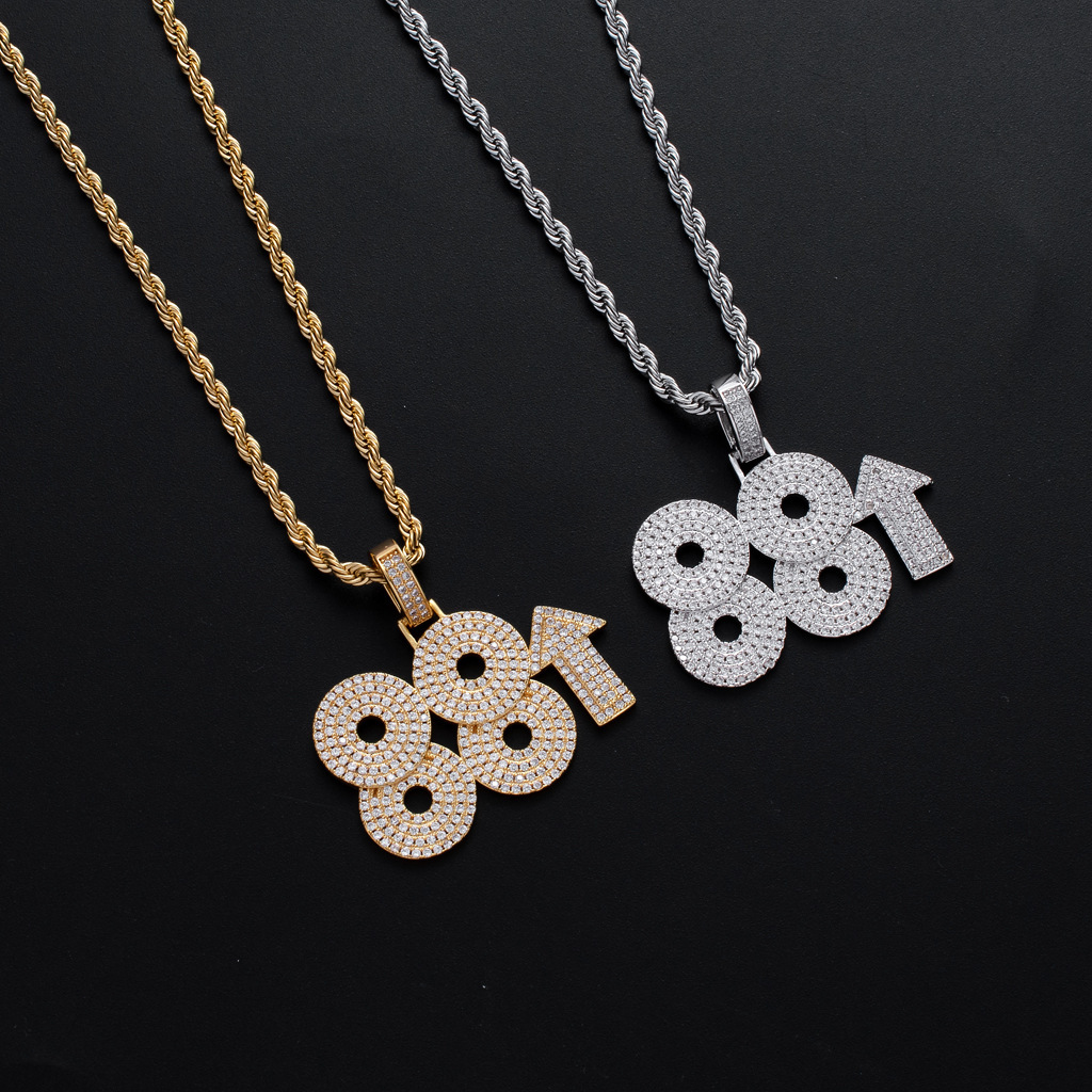 Luxury Moissanite Jewelry Celebrity Style Hip Hop Pendant Jewelry Men's Diamond - Encrusted Digital Necklace Pass the diamond tester