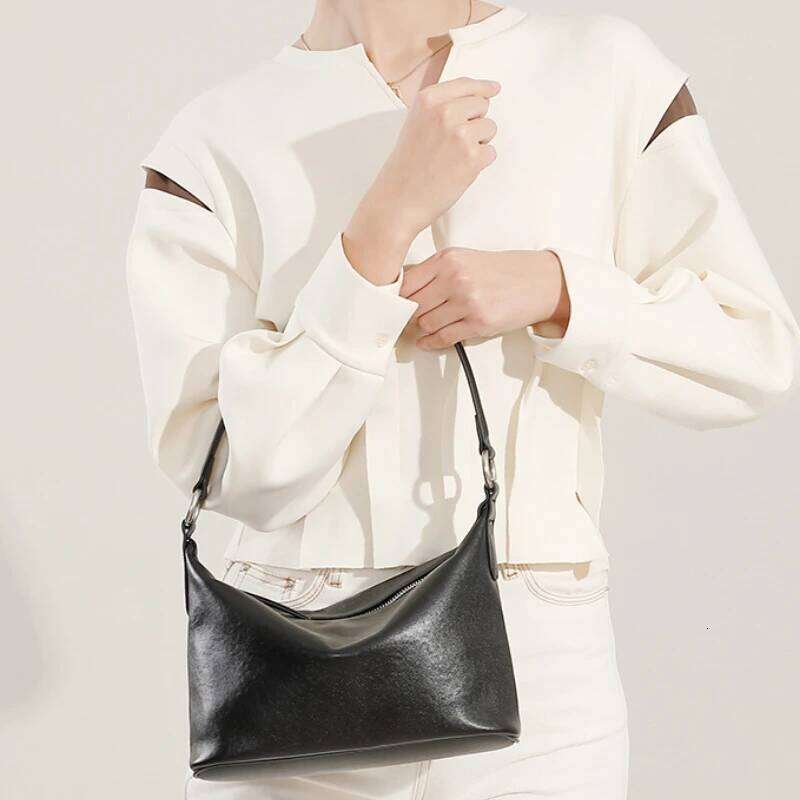 High Quality Plant-Based Tanned Cowhide Women's Vintage Underarm Hobo Bag, Multifunctional Shoulder Crossbody Bag