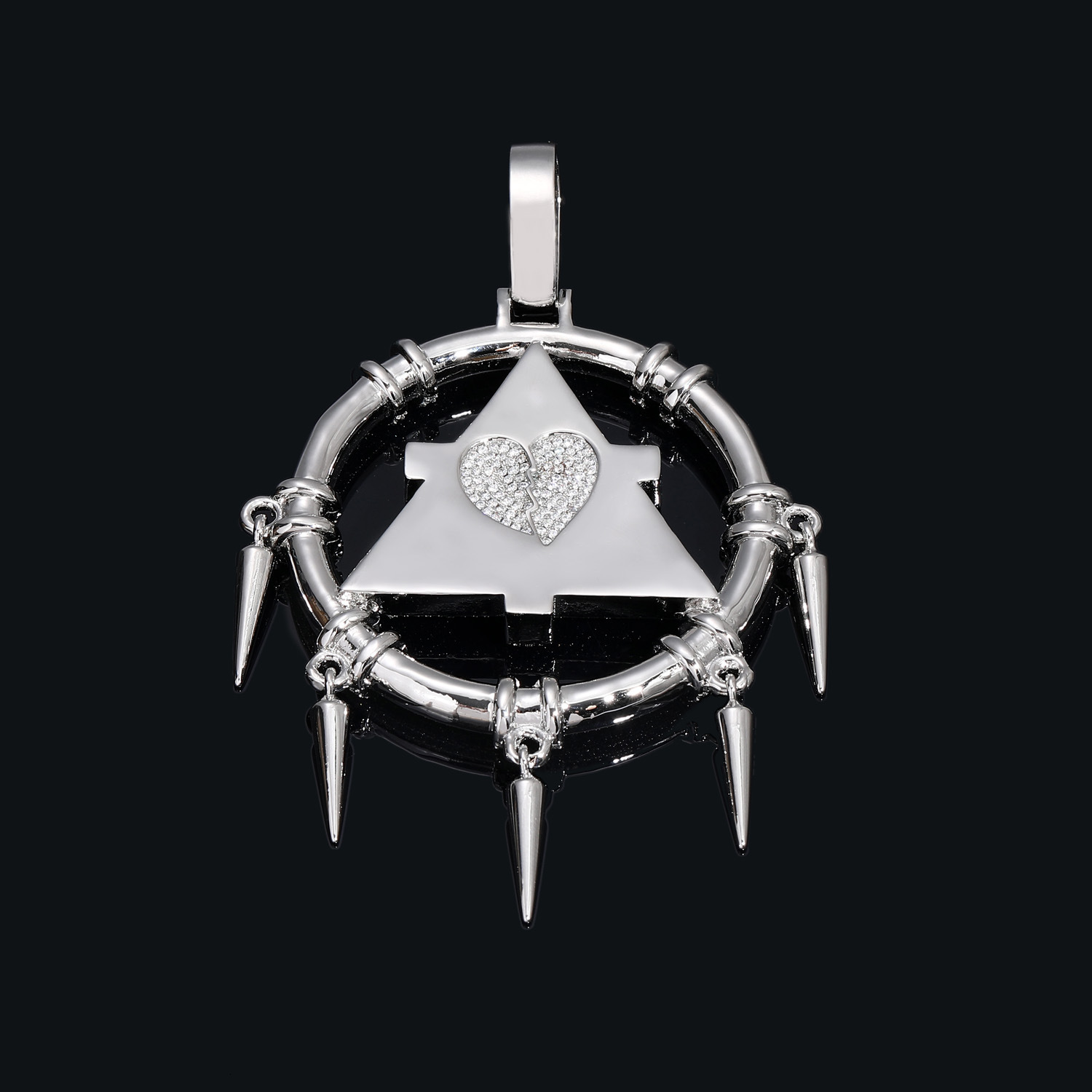 Luxury Moissanite Hip Hop Necklace with Solid Millennium Wisdom Wheel Pendant, Diamond - Studded Round Fringe Fashion Accessory Pass the diamond teste