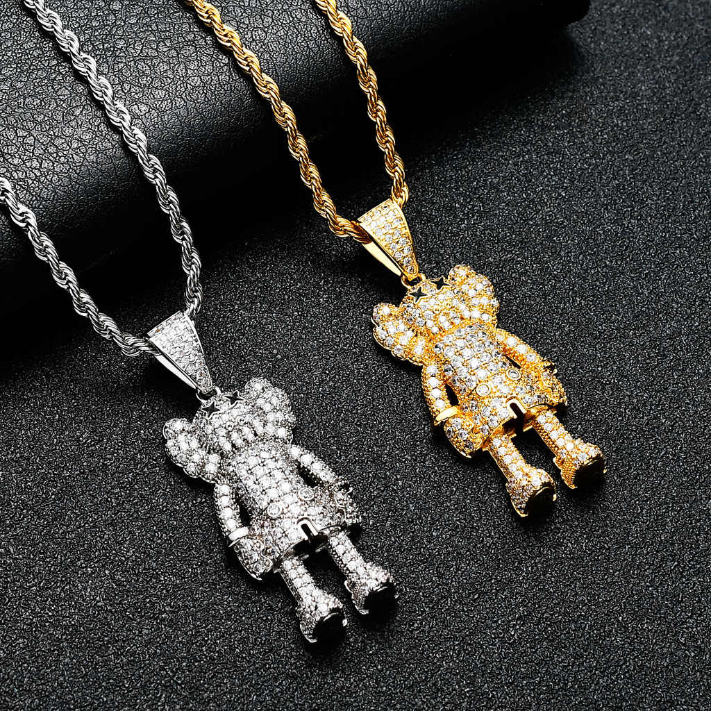 Luxury Moissanite Hip Hop Sesame Street Doll Pendant Diamond Studded Personalized Trendy Accessory Pass the diamond tester