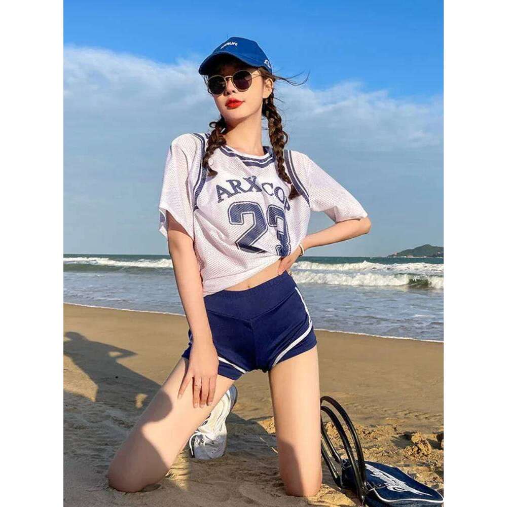 Badypczd Athletics Swimwear Ladies Split 3 Piece Girl Conservative Cover Belly Hot Spring Junior High School Students Swimsuit