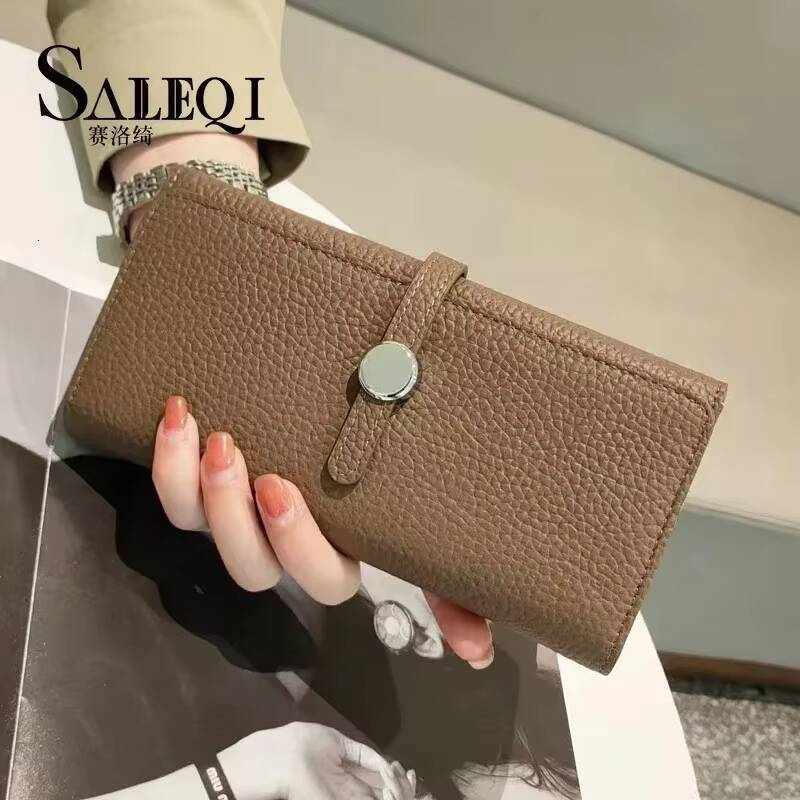 Genuine Leather Wallet Women Long Clutch Fashion Luxury Brand Ladies Purses Card Holder Zipper Coin Pocket High Quality Billfold ddmynov