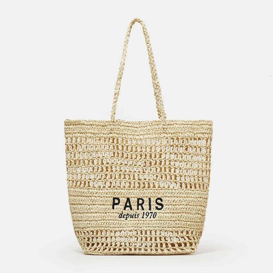Straw Beach Women Woven Tote Shoulder Crochet Handbag Mesh Summer Vacation Picnic Purse Embroidered Letter Bag designer luxue purse bag luxury designe