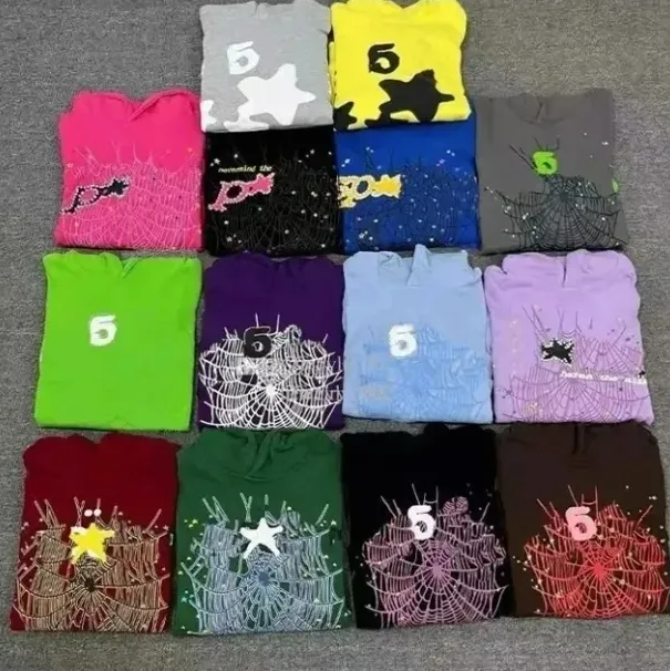 designer hoodies mens pants fashion spider hoodie and hight quality pants Stree puff print web hoodies Loose skin-friendly tracksuits us size s-xl.