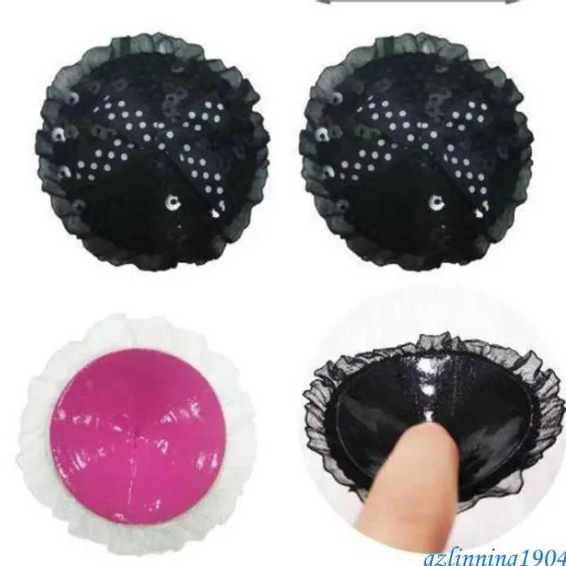 L5YD Women Sequins Tassels Pasties Bowknot Breast Nipple Cover Body Jewelry Sticky Bras Reusable Adhesive Chest Stickers Pads W250624