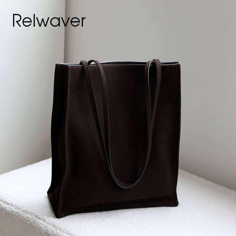 Luxury Designer bags Relwaver tote genuine leather shoulder 2025 autumn commuting ladies handbag big composite women bag