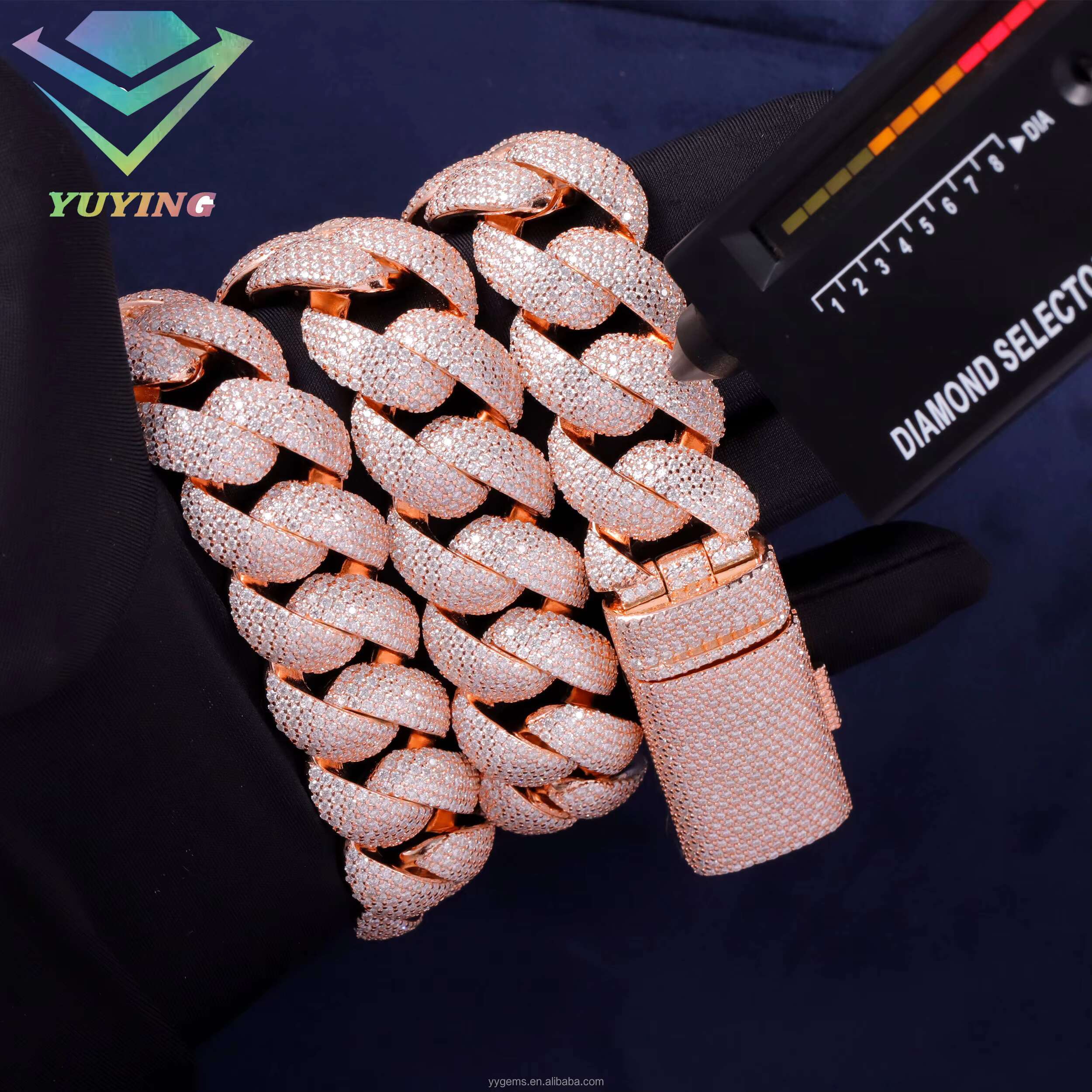 Hot Popular 22mm Wide Cuban Link Chain Jewelry 925 Sterling Silver Chain Hip Hop Necklace for Men Iced Out Moissanite Chain