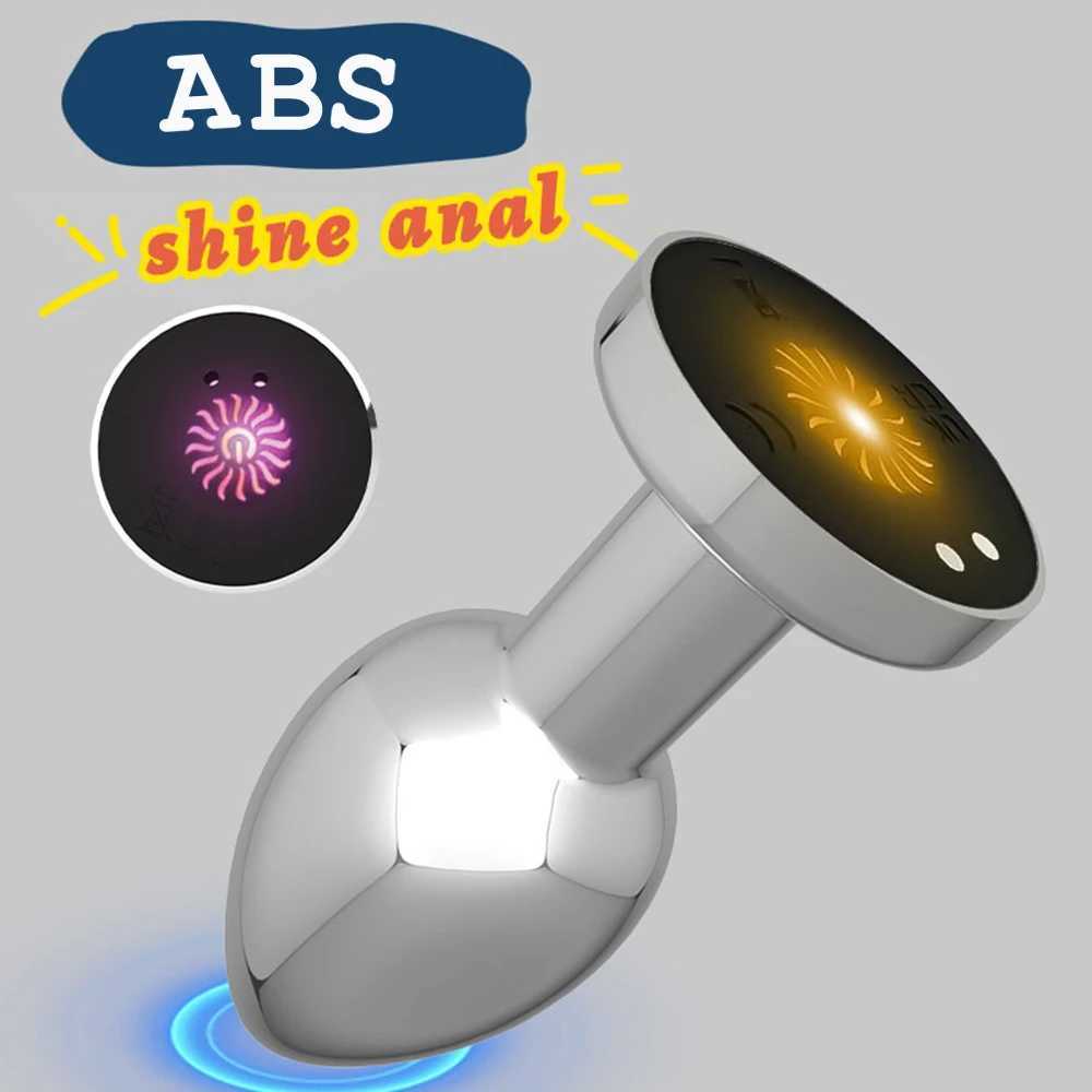 Vibrating Anal Plug Vibrator Remote Control 10 Powerful Vibrations Prostate Massager with Flashing Light Base Sex Toy for Couple W250624