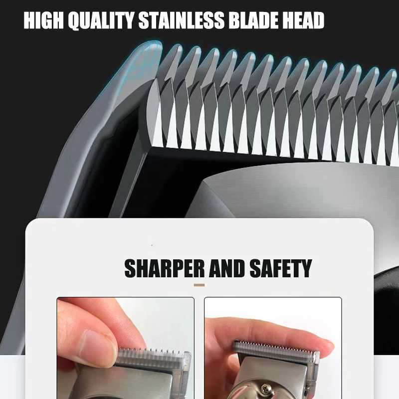 All Metal Hair Trimmer Machine Beard Clipper Electric Shaver for Men High Power Professional Cutter For Hairdresser Barber Shop XJ250624