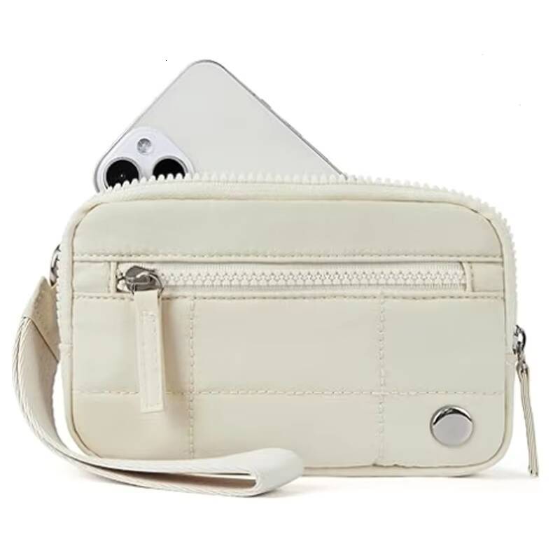 Puffer Wristlet Wallets Women, Nylon Quilted Wallet with 3-Zipper Purse for Travel Credit Card Holder Phone Organizer ddmynov