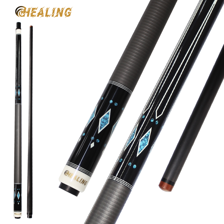 OKHEALING 1/2 Split Pool Cue 12.9mm Bakelite Tip Billiard Cue Stick Carbon Fiber Billiard Sticks Uni-loc or 3 Teeth Joint Length 1474mm/58inch Weight 