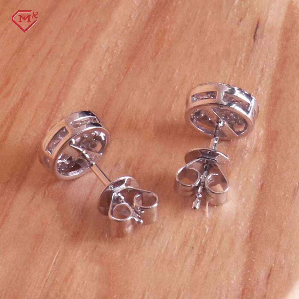 4mm Moissanite Earrings Iced Out Fireball 925 Silver GRA Certificate Screw Back Studs Moissanite Earrings