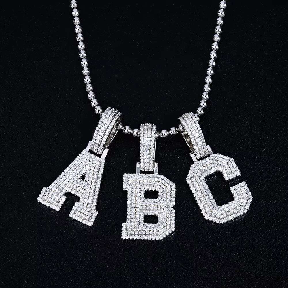 Wholesale VVS Moissanite Letter Pendant for Men Women Hip Hop Jewelry Charms Pendant for Gift Party