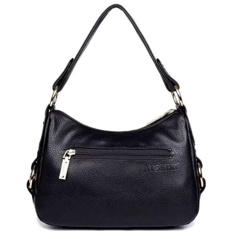 Vintage Adjustable Strap Women Genuine Leather Shoulder Natural High Quality Cowhide Crossbody Large Capacity Messenger Bag