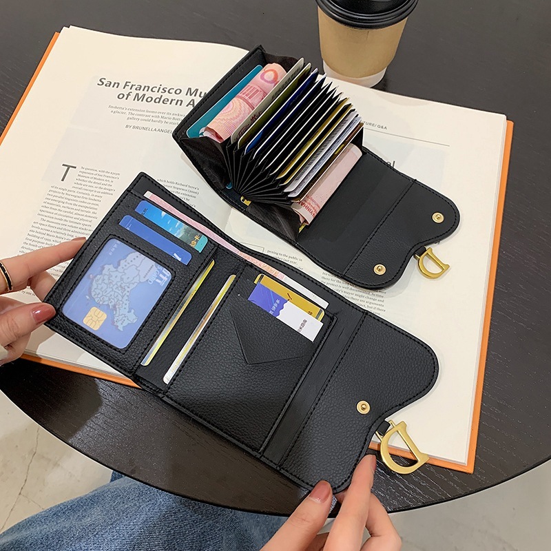 New Wallet Men Unisex Everyday Use Storage Fashionable Leather Genuine Leather Mini Magnetic Zipper Multicolor Multiple Card Slots Long