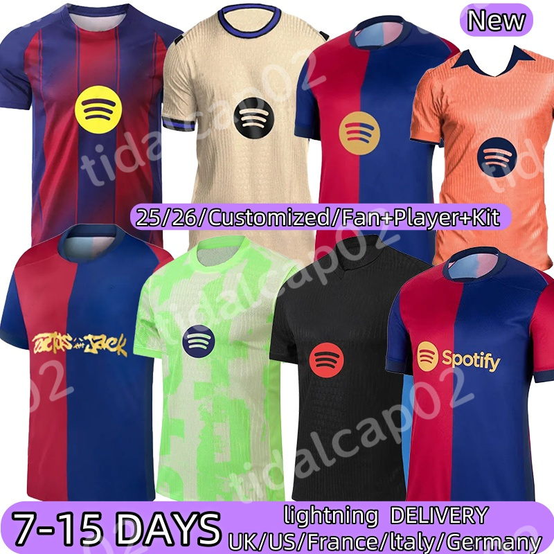 2025 New Soccer RAPHINHA #11 PEDRI #8 GAVI #6 Jerseys F. DE JONG #21 LAMINE YAMAL #19 FERRAN #7 LEWANDOWSKI #9 LAMINE YAMAL #10 OLMO #20 Jerseys 25 26 football shirt mens kit kids