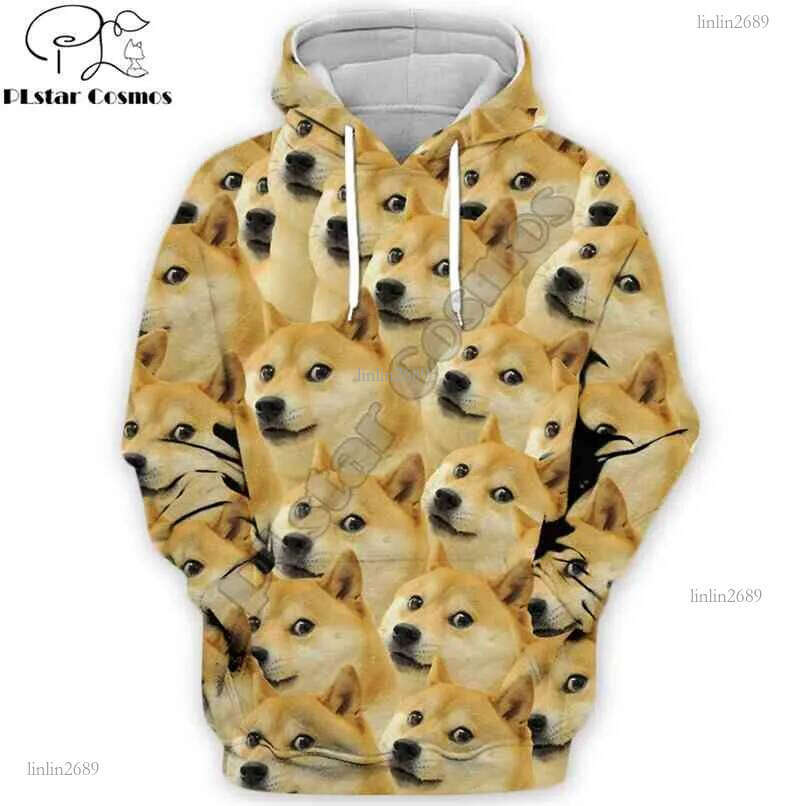 Fashion Men 3d hoodies Animal Funny Doge Head pullover shiba inu Printed Sweatshirt/zip hoodie Unisex streetwear 210813