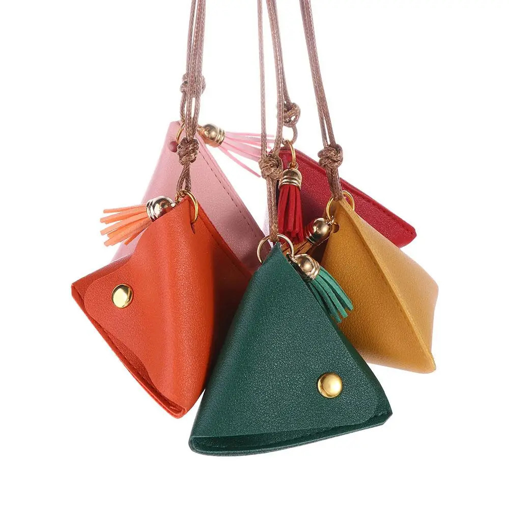 Triangle Coin Purse Portable Dragon Boat Festival Zongzi Change Wallet Access Card Leather Bag R250624