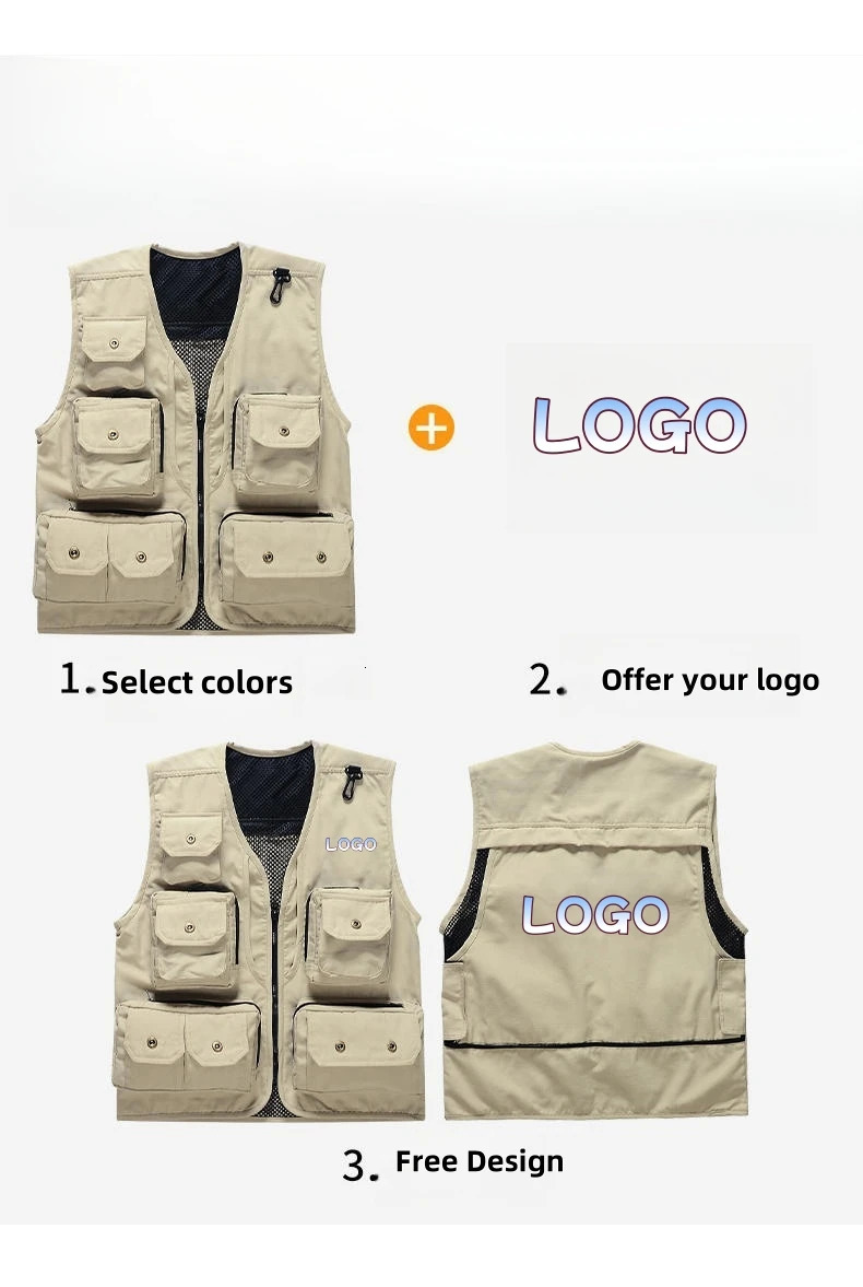 2025 Outdoor Leisure Vest Mens Multi-Pocket Breathable Outdoor Sports Coat High-Quality Leisure Vest Men 250617CJ