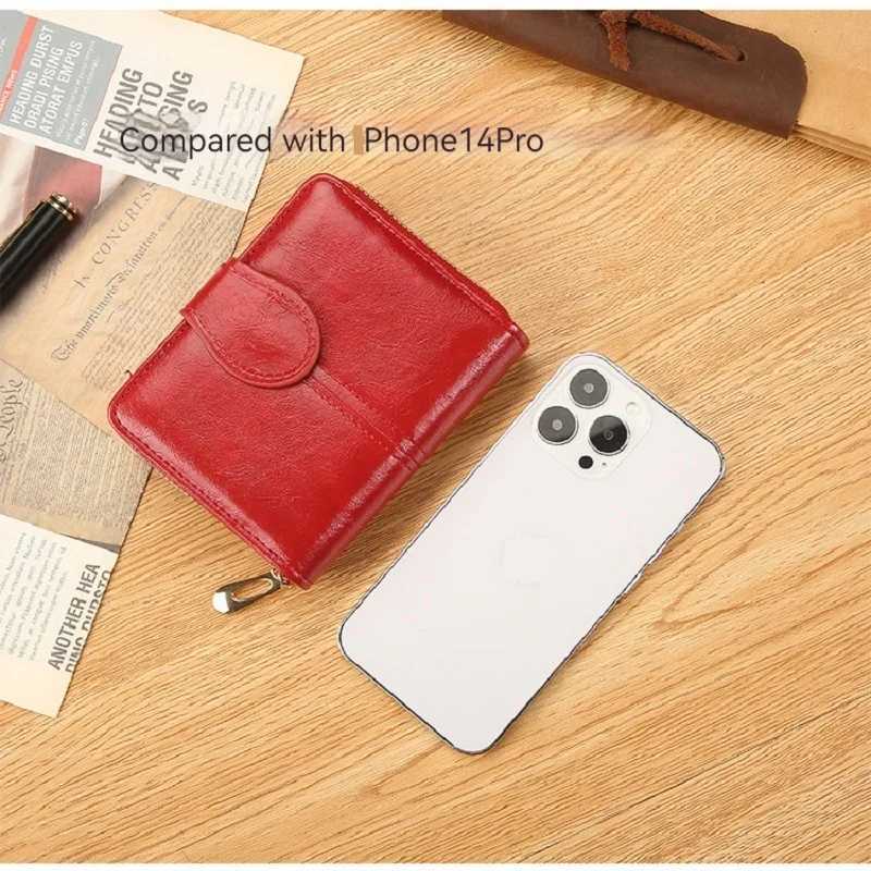 Fi Womens Wallets Leather Short Bifold Woman Card Holder Purse Cute Pink Girls Wallet Ladies Zipper Coin Pouch Key BagXJ250624