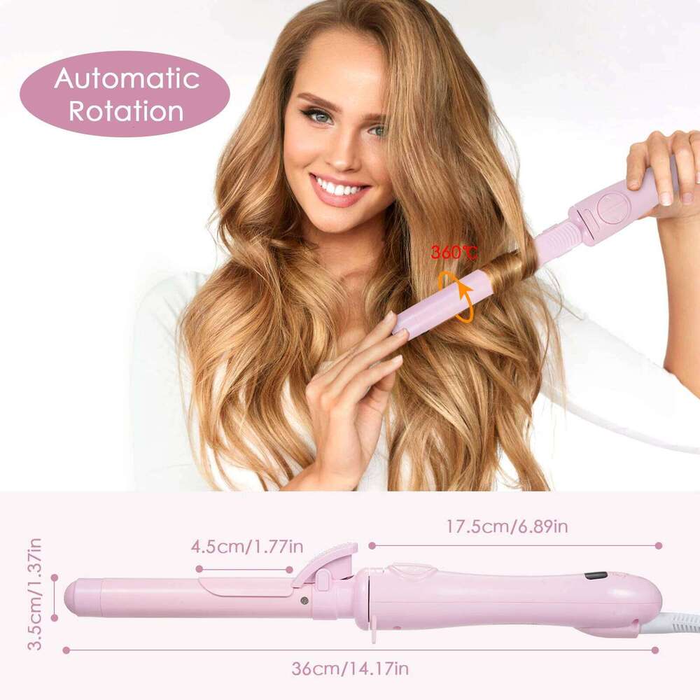 Porcelain Rotating Electric Curling Iron Automatic Hair Curler Big Wave Curls Hairdresser