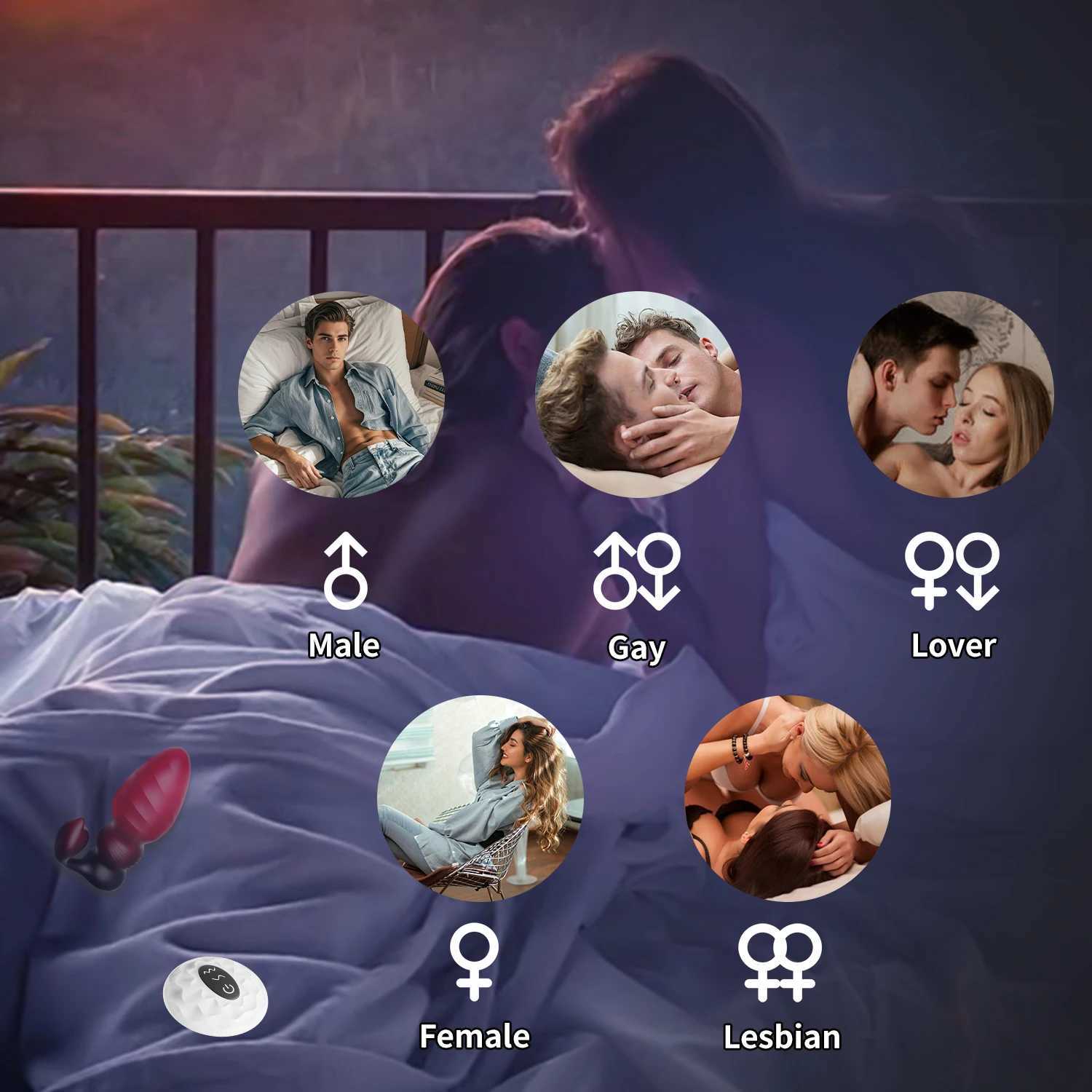 2 IN 1 Adult Sex Toys Butt Anal Plug Clitoris Stimulator Remote with Control Vibrator 7 Vibrating Frequencies for Women/Couples W250624