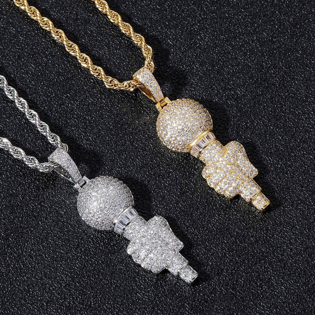 Luxury Moissanite Hip Hop Iced Out Torch Bearer Pendant Necklace with Trophy Inspired Design Pass the diamond tester