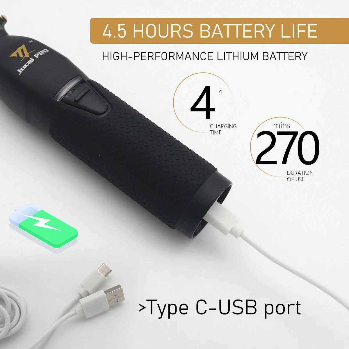 Jucai PRO F7878 Hair Trimmer for Men Brushless Motor Zero Gapped Low Noise Cordless Professional Hair Clipper Finishing Machine XJ250624