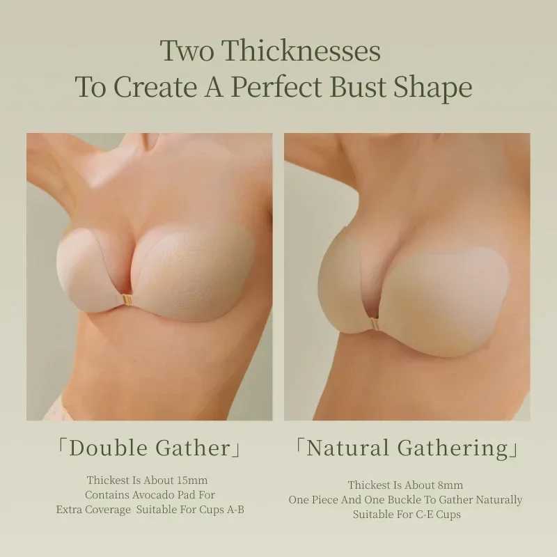 SUJIIN Adhesive Nipple Covers for Women Sticky Boobs Sexy Push Up Strapless Thin Invisible Bras Wedding Dress Nipple Patch XT001 W250624