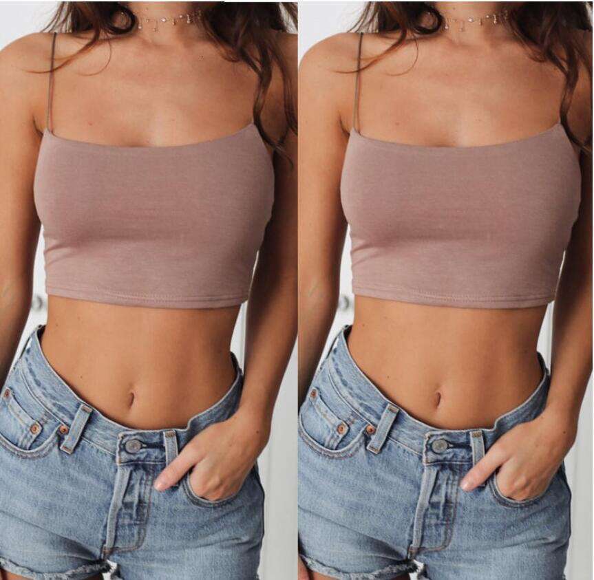Summer Women's New Solid Color Sexy Strapless Crop Top Backless Vest B5