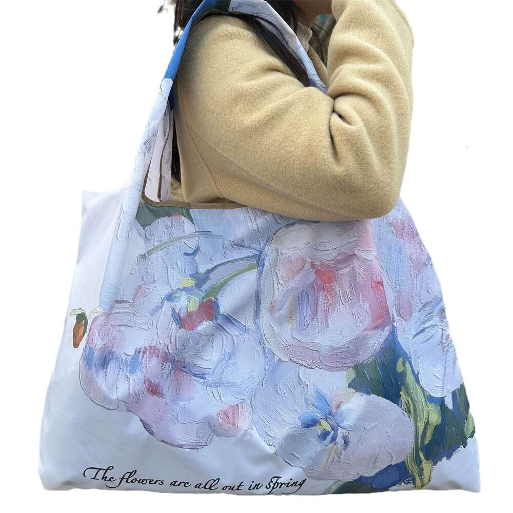 New Foldable Eco-Friendly Travel Portable Supermarket Large Capacity Single Shoulder Shopping For Women Grocery Bag