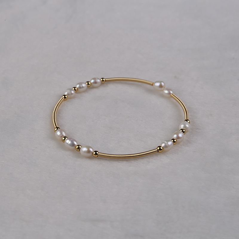 Handcrafted Natural Freshwater Pearl Bracelet with Adjustable Size - Length: 7.5cm