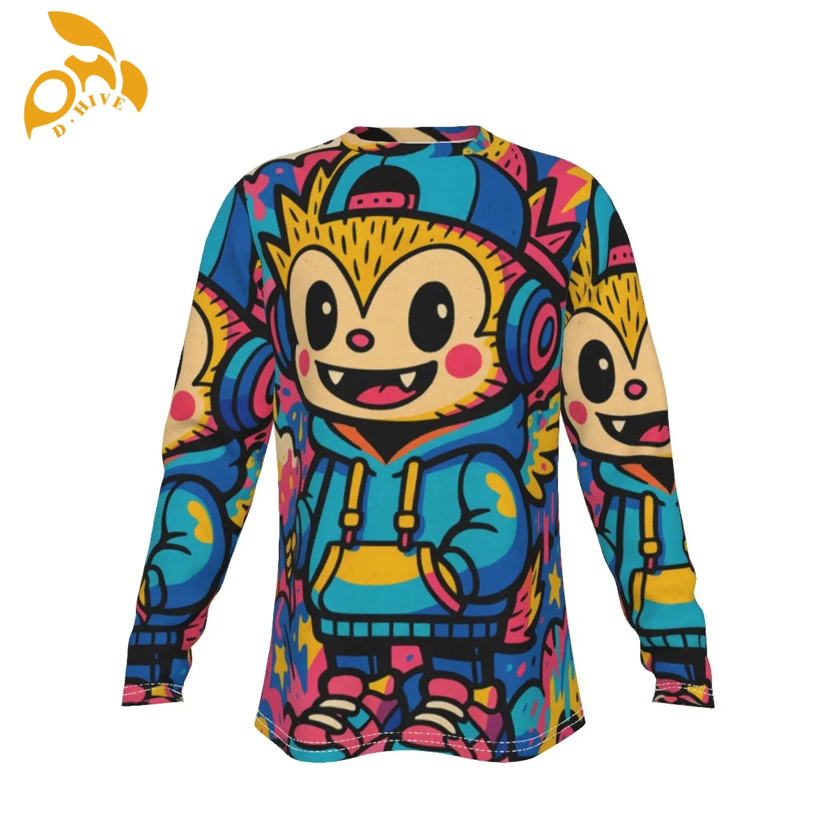 free shipping of customized fashionable All-Over Men's Long Sleeve Print High-quality attractive popular classic popular comfortable attractive