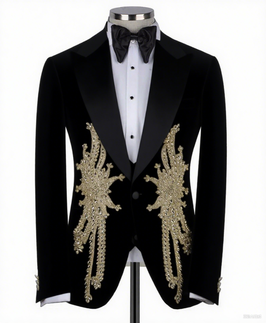 Luxury Crystal Mens Wedding Tuxedos Custom Made Groom Wear Peaked Lapel Prom Male Birthday Party Jacket Black Pants Suits Customized