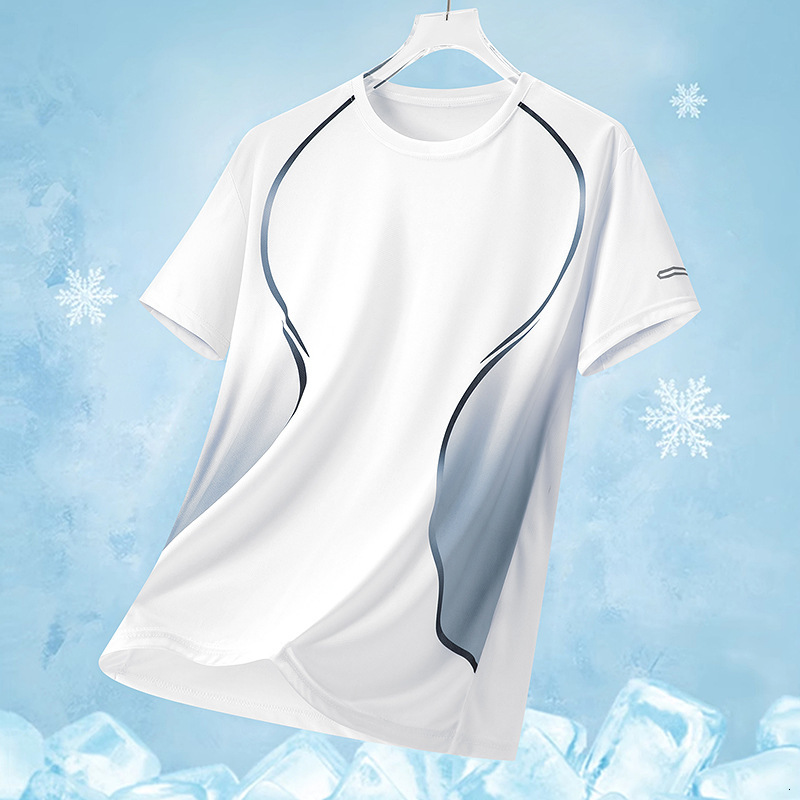 Ice Silk Short Sleeve TShirt Unisex Summer New Mens Crew Neck Youth Couple Sports Outdoor Versatile Running Top