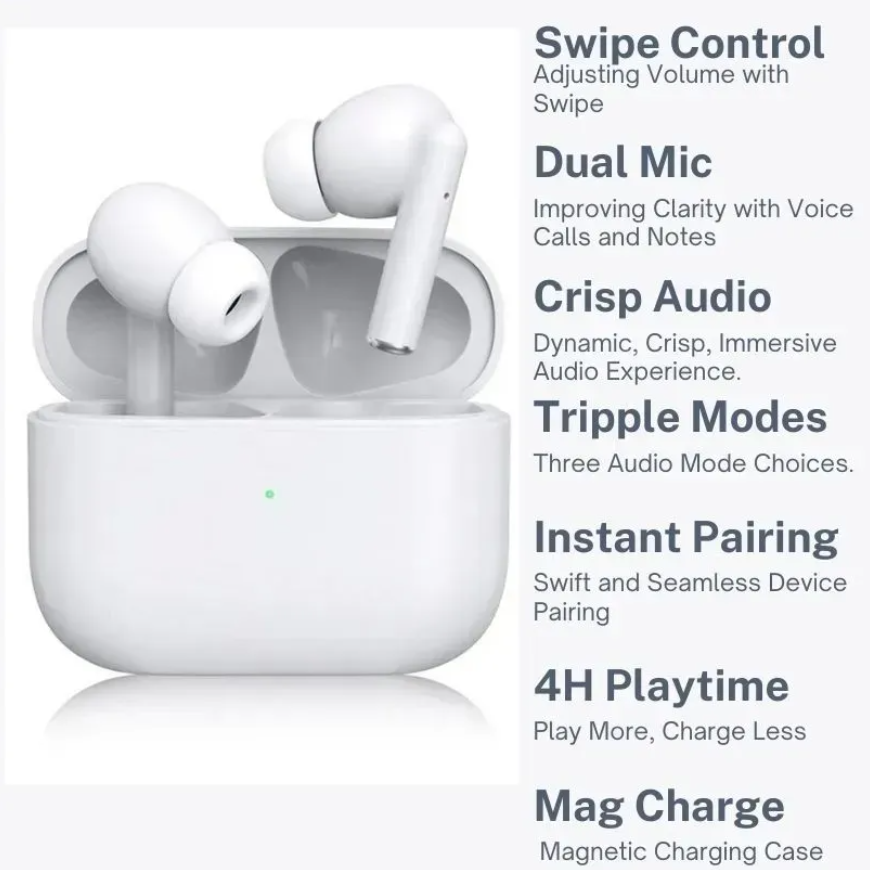 2024 New 4th Gen Pods Pro 2 With ANC USB C TWS Wireless Bluetooth Earphones Pods Pro6 Earbuds Earphone Handfree Headset USB-C charging port For Xiaomi iPhone Headphones