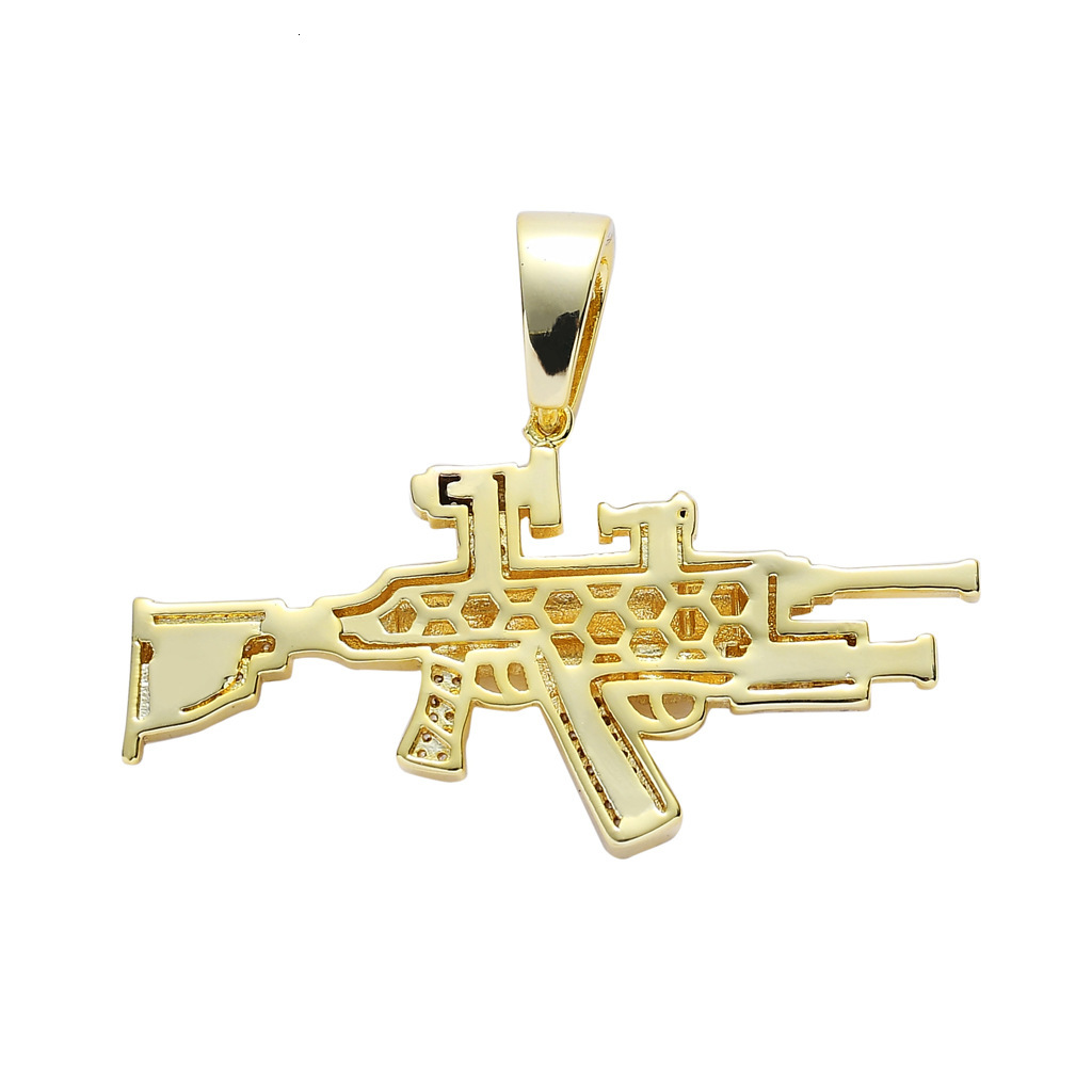 Personalized Trendy Hip Hop Accessory Gun Shaped Pendant Iced Out Cool Moissanite Necklace Pass the diamond tester