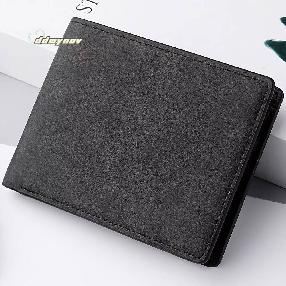 Multi-card Slot Men Wallet Fashion Folding Large-capacity Coin PU Leather Short Purse ddmynov