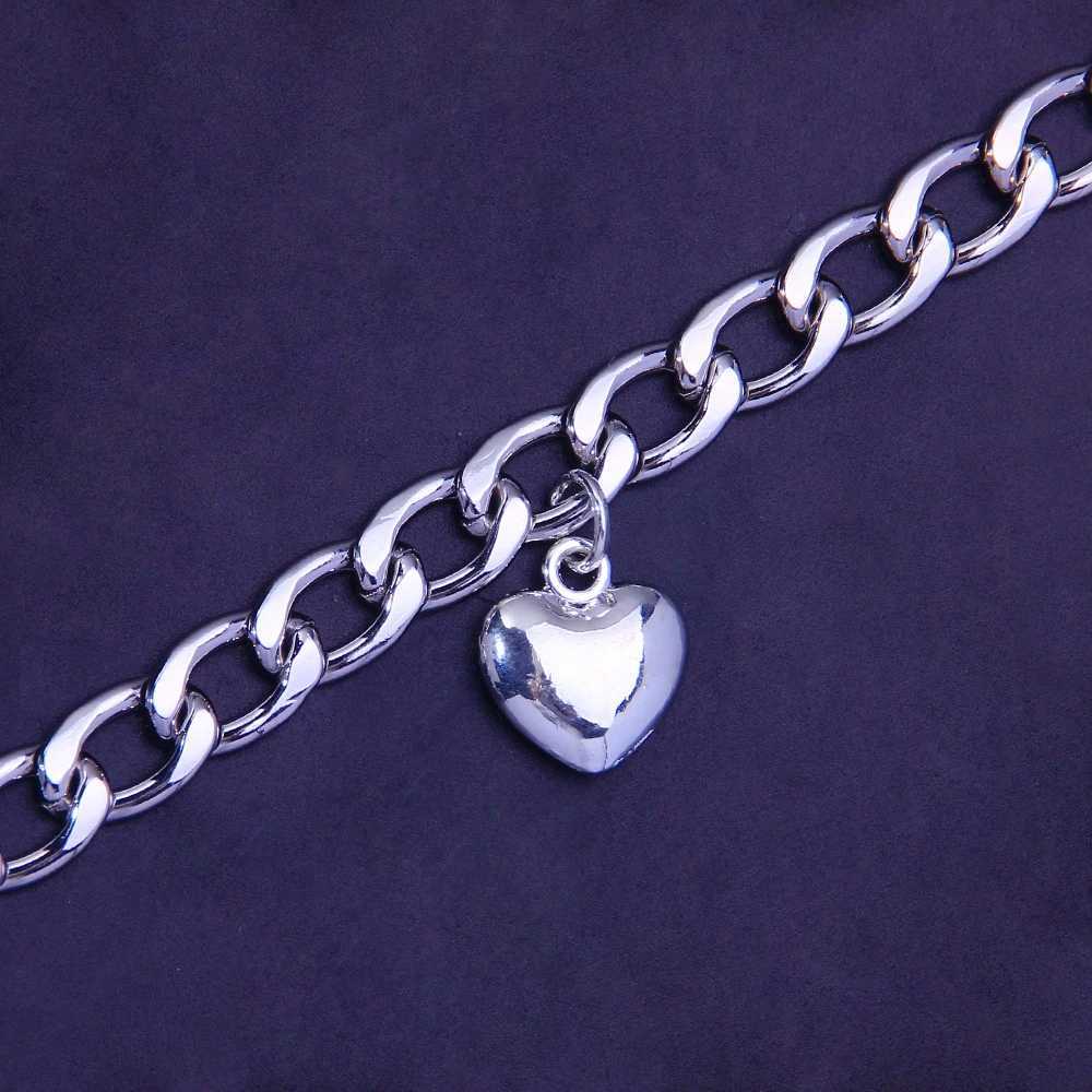 Stainless Steel Heart Anklets Fashion Cuban Chain Accessory Summer Beach Anklet For Women Foot Jewelry Gold Color Feet Gifts U250624