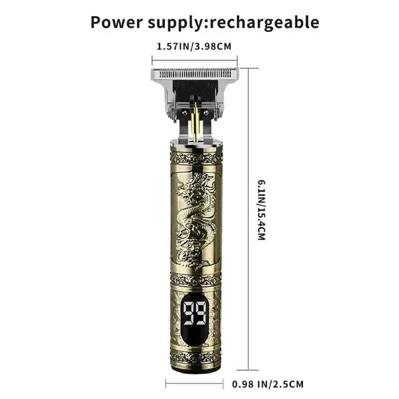 T9 Electric Hair Clipper for Men Professional Barber Shaver Beard Trimmer with Dragon Buddha Design Body Hair Cutting Machine XJ250624