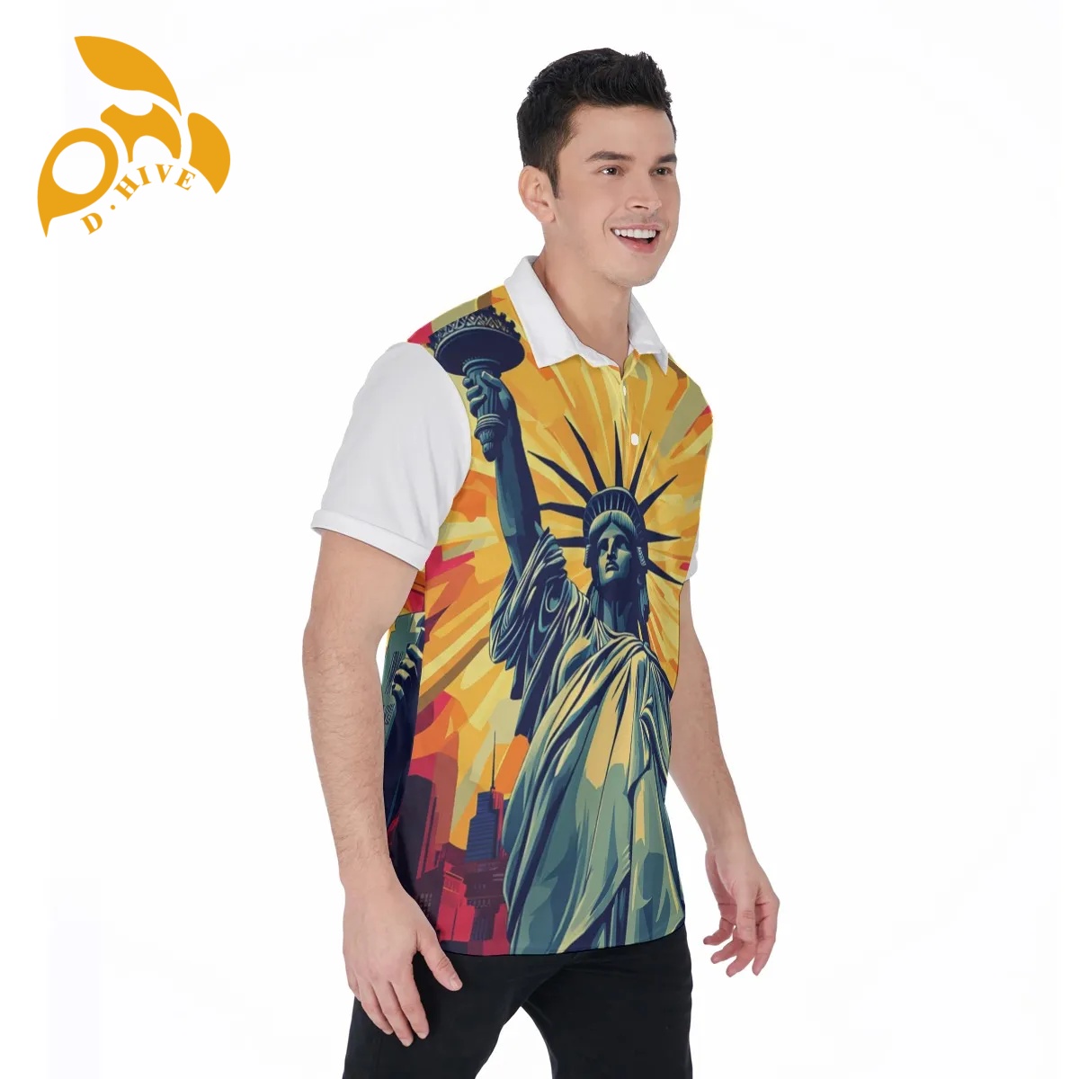 free shipping new design All-Over Print Men's Polo Shirt Collar Jersey High-quality fabric Fashionable style Skin-friendly breathable classic pop