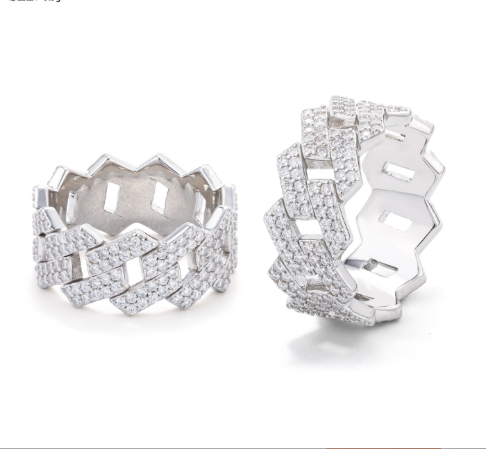 New GRA Certificates 925 Silver Pass Diamond Tester Moissanite Diamond Iced Out Jewelry Hip Hop Ring Cuban Band Ring Men