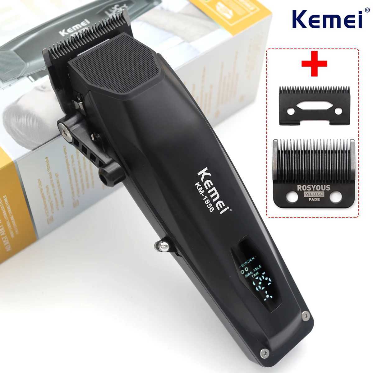 Kemei KM-1856 Electric Rechargeable Best Hair Trimmer Professional Cordless Barber Hair Clipper Trimmer Hair Cutting Machine XJ250624
