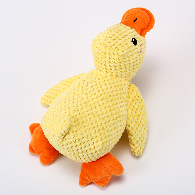 Dog plush sound-making toys, little yellow duck self-indulging and chewy puppy toys, small and medium-sized dog teething toys