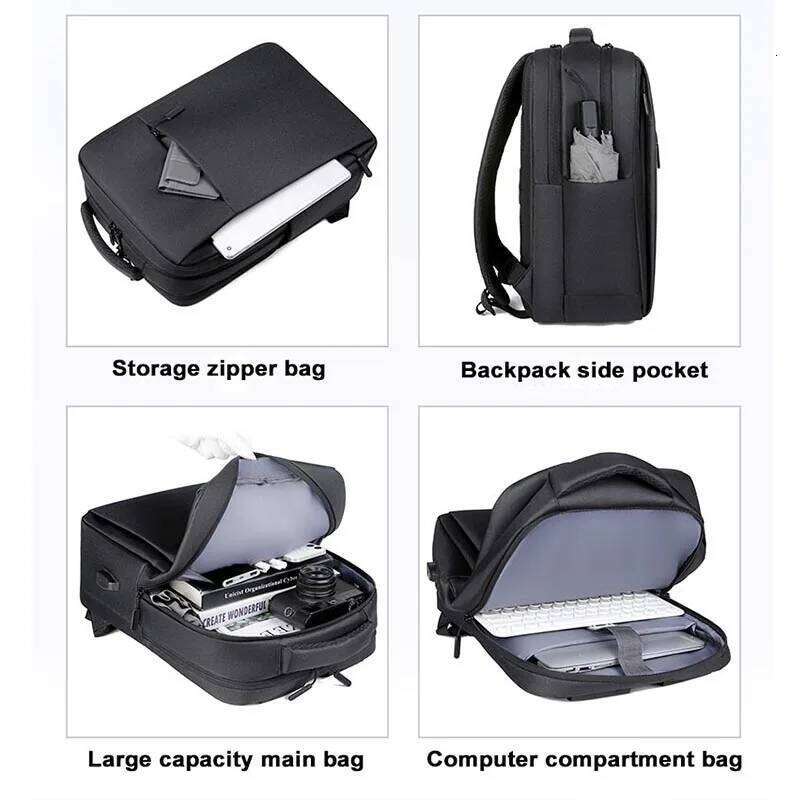 Large Capacity Waterproof Nylon 15.6 Inch Book Laptop Computer Bags Men's Travel Business Backpack