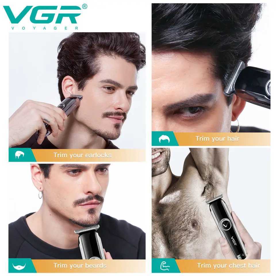 Original VGR Professional Electric Hair Trimmer Cordless Beard Hair Clipper for Men Hair Cutter Machine Rechargeable KitXJ250624