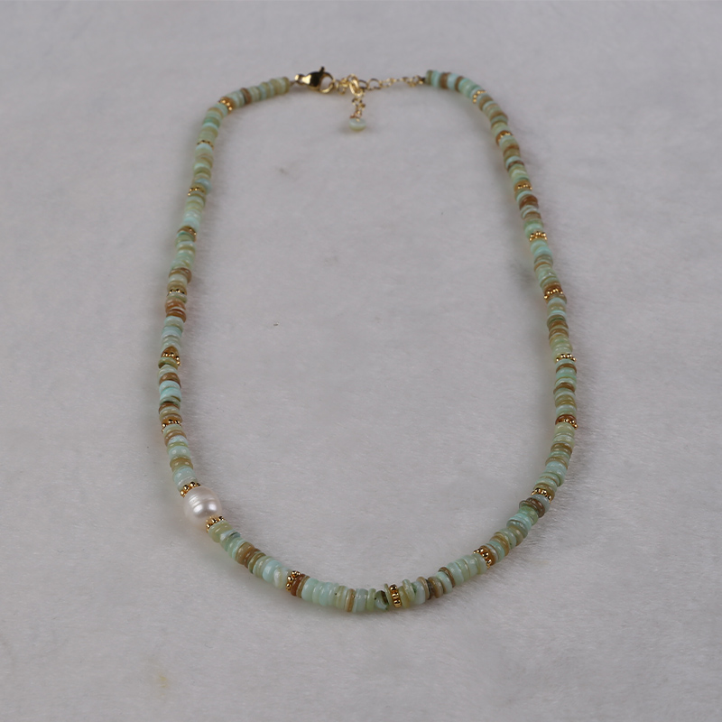 Natural Freshwater Pearls & Stone Accents Adjustable Necklace Total Lenghth 44 cm Including Tailchain